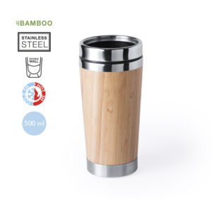 Tumbler en acero y bambu - Imagen 3